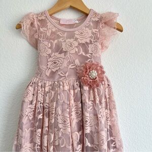 Pink Lace Kids Dress